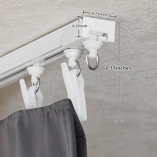 RYB HOME Room Divider Curtain Set with Ceiling Track, Privacy Blackout Thermal Insulated Curtains for Bedroom/Living Room/Basement/Patio/Sliding Glass Door, W100 x L84, Grey, 1 Panel RYB HOME