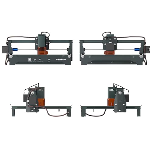 Genmitsu Laser Engraver Machine Kortek 2.5W 2500mW, Wireless APP Supported, ±0.01mm High Precision, Portable Laser Engraving Machine for DIY Wood, Acrylic, Leather, Glass, Metal, Fiber, Safety Class 1 Genmitsu