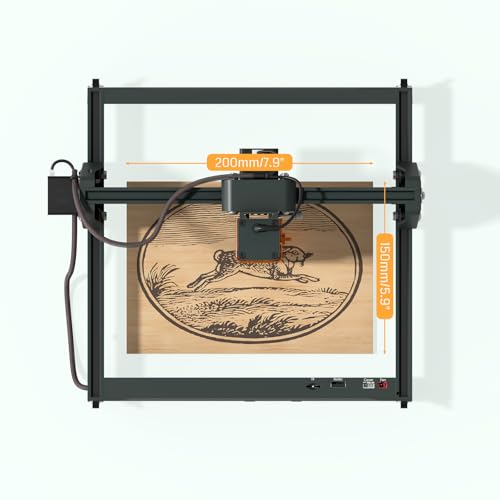Genmitsu Laser Engraver Machine Kortek 2.5W 2500mW, Wireless APP Supported, ±0.01mm High Precision, Portable Laser Engraving Machine for DIY Wood, Acrylic, Leather, Glass, Metal, Fiber, Safety Class 1 Genmitsu