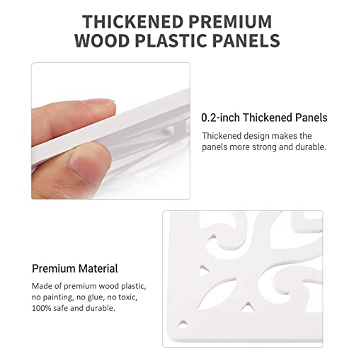 ANMINY 12 PCS Hanging Room Divider Decorative Thick Wall Screen Panels Floral Carving Pattern Hollow Out Design for Bedroom Living Dining Room Kitchen Office Restaurant Home Hotel Decor - White Flower ANMINY