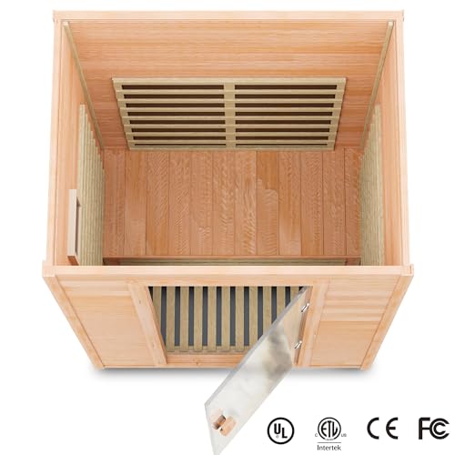 TO'GO 902GH Far Infrared Sauna for Home - 2 Person, Low EMF Heating Panel, Home Sauna 2 Person, Pre-Set Time and Temperature, Canadian Hemlock Wood Dry Sauna with Bluetooth TO'GO HI