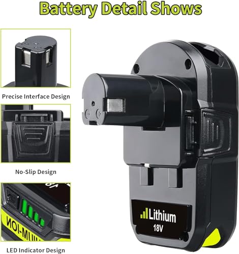 FERRYBOAT 2Pack 3600mAh P102 Replacement for Ryobi 18V Battery Compatible with Ryobi 18 Volt Battery Lithium-ion P102 P103 P104 P105 P107 P108 P109 P122 P190 FERRYBOAT