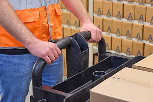 Rubbermaid Commercial Products 2-Shelf Utility/Service Cart, Medium, Lipped Shelves, Ergonomic Handle, 500 Lbs Capacity, for Rubbermaid Commercial Products