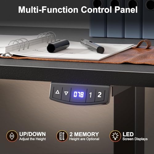 Korfile L Shaped Electric Standing Desk,63 Inch Adjustable Height Sit to Stand Corner Desk with Memory Presets, Reversible Computer Table for Home Office, Work and Study, Black Korfile