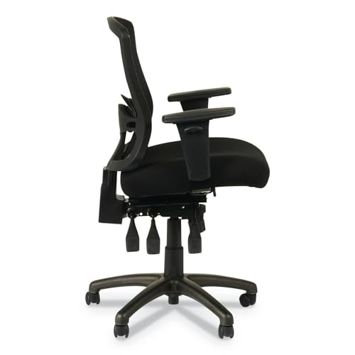 Alera Etros Series Petite Mid-Back Multifunction Mesh Chair, Black Alera