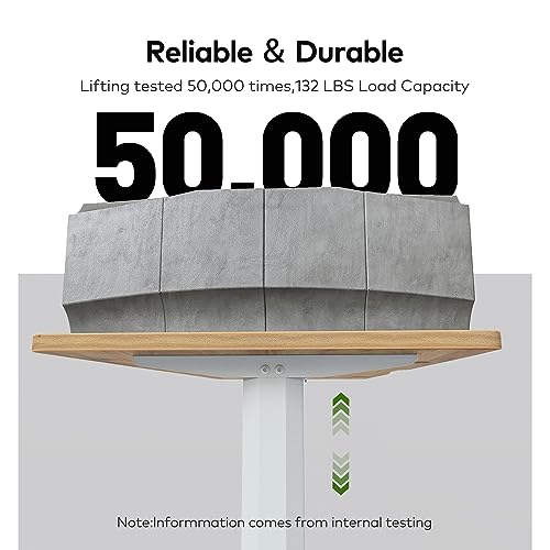 FEZIBO Height Adjustable Electric Standing Desk, 63 x 24 Inches Stand up Table, Sit Stand Home Office Desk with Splice Board, LightRusticbrown FEZIBO