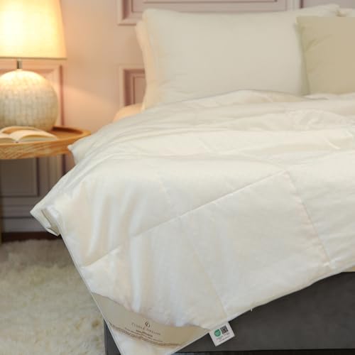 CUDDLE DREAMS Wool Comforter Duvet Insert, 100% Australian Wool Filling with Soft Noiseless Cotton Shell, Natural Warmth (Lightweight for Summer, King) CUDDLE DREAMS