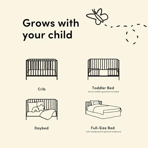 Storkcraft Casablanca Convertible Crib with Drawer and Toddler Guardrail (Driftwood) – GREENGUARD Gold Certified, Toddler Bed Conversion Kit Included, Fits Standard Crib Mattress, Crib with Storage