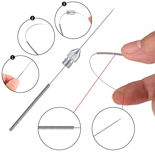 YOUYIDUN-48Pcs 3DPrinter Nozzle Cleaning Kit, 3DPrinter Nozzle Cleaning Needles Nozzle Cleaner 0.15/0.25/0.35/0.4/0.5/0.6/0.8mm, Stainless Steel Needles, Tweezers, Wire Brush for 3DPrinter Accessories YOUYIDUN