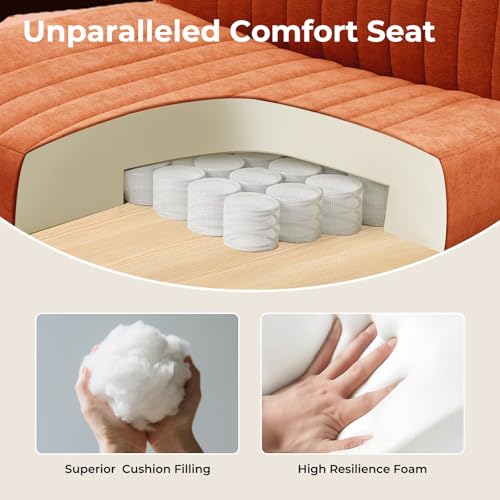 shipborne Convertible Base Criss Cross Chair with Pocket Springs & Thicker and Wider Cushions, Armless Legged Office Chair Relieves Back Pain, Swivel Vanity Chair for Living Room/Office, Orange shipborne