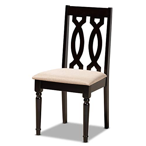 Baxton Studio Anise Modern and Contemporary Sand Fabric Upholstered and Dark Brown Finished Wood 5-Piece Dining Set Baxton Studio