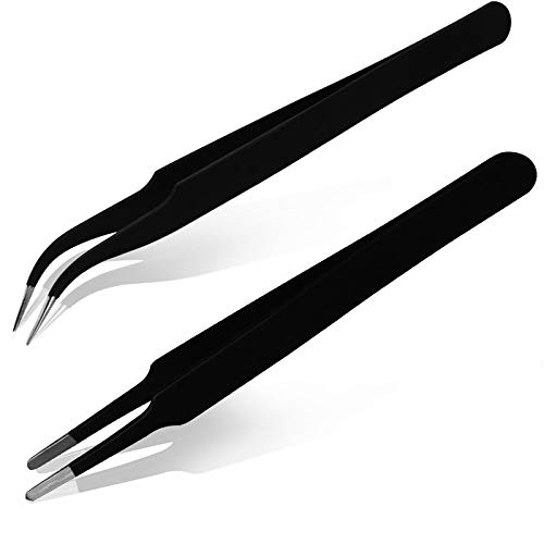 SIQUK 33 Pcs 3D Printer Nozzle Cleaning Tools Kit 30 Pcs 0.15mm, 0.25mm, 0.35mm, 0.4mm, 0.5mm Cleaning Needles 2 Pcs Tweezers and 1 Pc Cleaning Cloth SIQUK