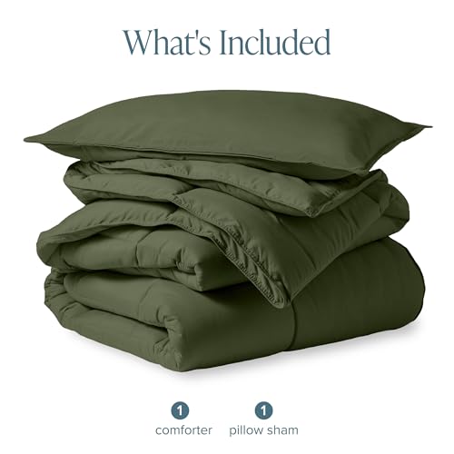Bare Home Comforter Set - Ultra-Soft - Goose Down Alternative - Premium 1800 Series - All Season Warmth (Twin/Twin XL, Cypress Green) Bare Home