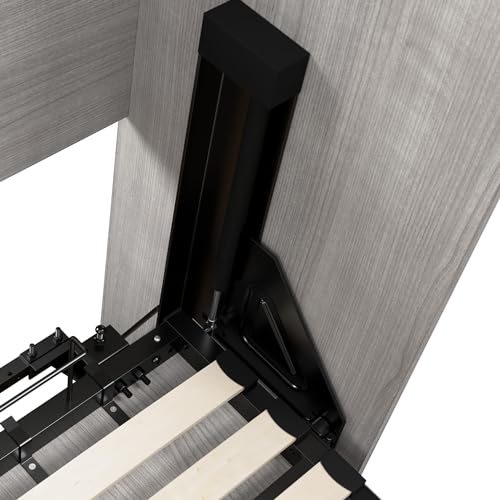 Bestar Claremont 59W Full Murphy Bed in Platinum Gray, Sleeping Arrangement for Multipurpose Area, Bedroom, Guest Room, or Living Room Bestar