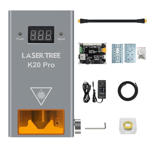 LASER TREE Laser Module, 20W(20000 mW) Output Diode Laser Cutter Module, Higher Accuracy Laser Engraving Module for Wood, Metal, Acrylic, Suitable for Laser Engraver Cutter DIY Machine, Class 4 LASER TREE