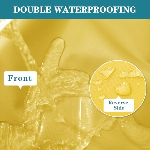 Comcaver Outdoor Chaise Lounge Cushion Set of 2, Fadesafe Water-Repellent Lounge Deck Reclining Chair Cushions for Patio Furniture Lawn Pool Resort Hotel, 72x21x3 Inch, Yellow
