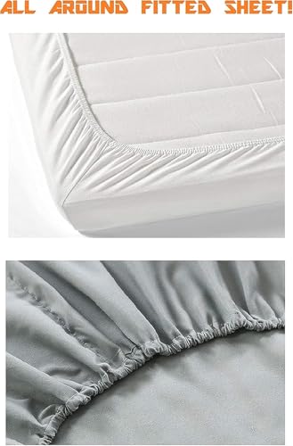 Elegant Comfort 1500 Premium Quality Fitted Sheet Ultra Soft 18-24 Inch Extra Deep Pocket - Single Fitted Sheet for High Mattress - Wrinkle Free with Smart Storage Pockets, Full, Black Elegant Comfort