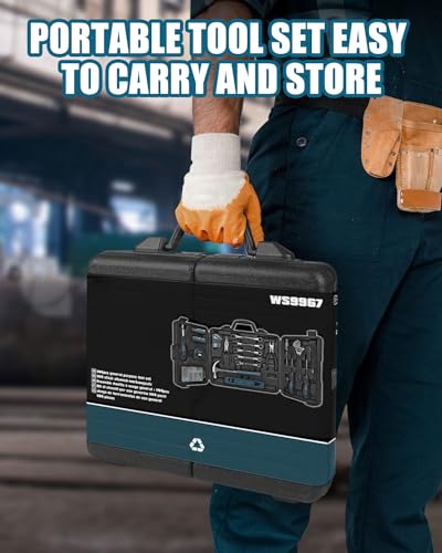 Tool Kit for Home, 144 Piece Hand Tool Set with Storage Box, General Basic Repair Tool Set with Hammer, Pliers, Wrenches, Voltage Tester, Measure Tape, Screwdriver Bits Zeite