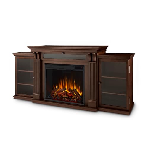 Real Flame Calie 67" Electric Fireplace TV Stand for TVs up to 65 inches, Entertainment Center with Adjustable Shelves and Storage, TV Stand for Living Room and Bedroom, Remote Control, Timer Real Flame
