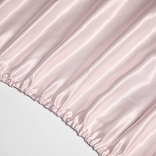 N\A HommxJF Blush Pink Satin Sheets Twin Size Sheets Set Silky Sheets, 3 Pieces Bedding Sheets & Pillowcases with 1 Flat Sheet + 1 Deep Pocket Fitted Sheet + 1 Pillowcase (Blush Pink, Twin) N\A