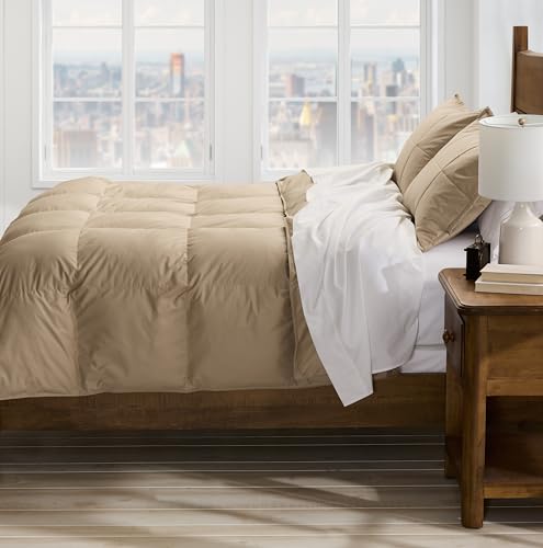 Cuddledown Chroma Down Comforter | Soft, Lofty, Cloudlike | Hypoallergenic | 700 Fill Power Down | 100% Cotton Sateen Shell | Duvet Insert | RDS & Oeko-TEX Certified | Twin | All Season | Twig Cuddledown