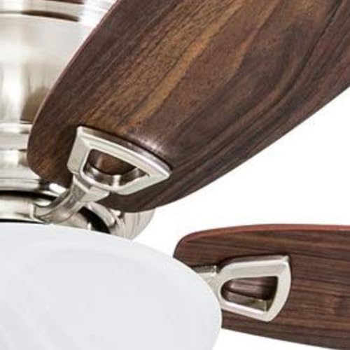 Honeywell Ceiling Fans Glen Alden, 52 Inch Classic Flush Mount Indoor LED Ceiling Fan with Light, Pull Chain, Quick-2-Hang Dual Finish Blades, Reversible Motor - 50519-01 (Brushed Nickel) Honeywell Ceiling Fans