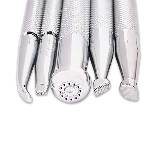 Realeather Leather Stamps Tool Set for Leather Crafting, 10 Stamping Tools, Sheridan Style Stamp Set I Realeather