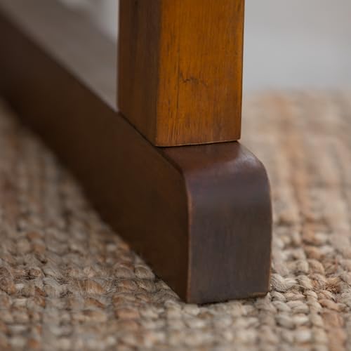 Walker Edison Maui Modern Solid Acacia Wood Slatted Patio Dining Table, 78 Inch, Dark Brown Walker Edison