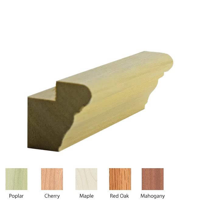 EWLR14 Kitchen Cabinet Light Rail Nose and Cove Ogea Moulding, 1-3/8" x 1-3/8", Poplar, 94" NewMouldings