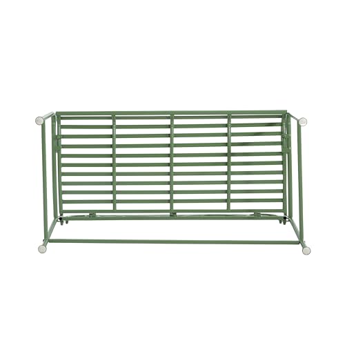 Christopher Knight Home Layon Iron Outdoor Bench, Patio Loveseat for 2 People, Durable Garden Bench with Floral Pattern Backrest, Slatted Seat for Park/Yard, Spacious Outdoor Seating, Matte Green Christopher Knight Home