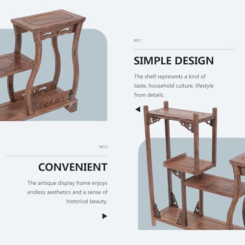 Cabilock Home Decor Home Decor Stand Coffee Table Desk Wooden Display Rack Wooden Display Base Oriental Plant Holder Curio Stand Curio Storage Rack Cabilock