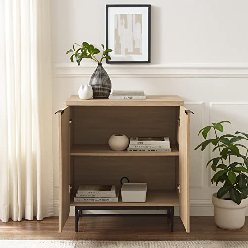 Walker Edison Lowen Contemporary Fluted-Door Accent Cabinet 32 Inch Coastal Oak Walker Edison