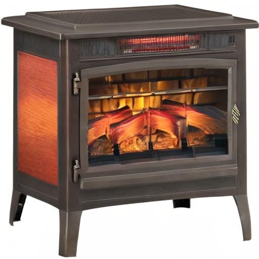 duraflame Freestanding Electric Fireplace Stove Heater with 3D Flame Effect for 1,000 Sq. Ft, Bronze Duraflame