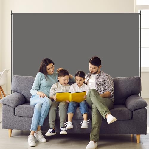 Room Divider, 72x72Inch Large Single Panel Privacy Screen for Room Separation,Free Standing Partition Wall with Thickened Fabric,Portable for Office,Bedroom,Patio,Gray FCCRETA