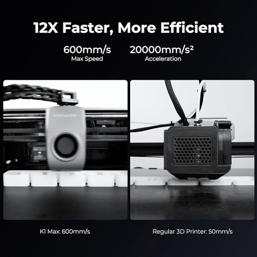 Official Creality 3D Printer K1 Max, 600mm/s High Printing Speed with AI Camera& AI Lidar,Smart OS System, Auto-Leveling, Dual Fans Cooling Creality