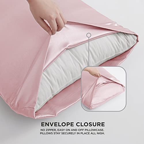 Juicy Couture Twin XL Size Satin Bed Sheet Set, Deep Pocket Silky Twin XL Sheet Set with 1 Fitted Sheet, 1 Flat Sheet, 1 Pillow Case, Wrinkle Resistant and Anti Pilling Bed Sheets - Pink Juicy Couture