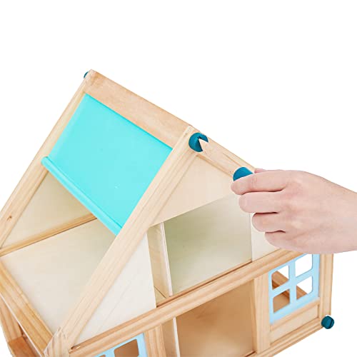 Olivia's Little World Kids Buildable Furnished Wooden Dollhouse for 3.5" Dolls Olivia's Little World