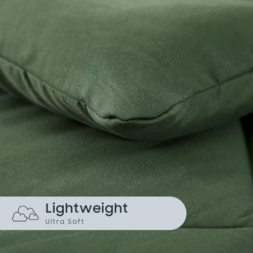 Wake In Cloud - Toddler Bedding Set for Boys Girls, 4 Pieces Soft Crib Bed Set Including Comforter, Sheets and Pillowcase, Olive Green Wake In Cloud
