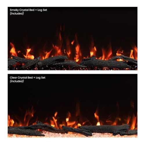 Modern Ember Highmark 50 Inch Smart Linear Electric Fireplace - Premium Flame with 10 Colors, Sleek Hidden Vent Design, Install Recessed in-Wall or Wall-Mount, WiFi Enabled Modern Ember