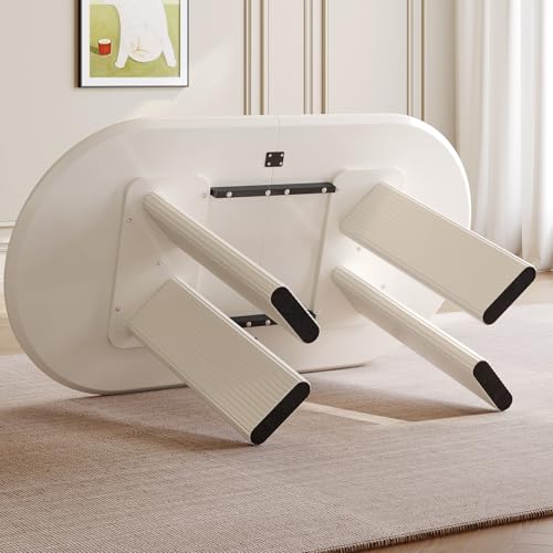 GlimBiz Modern White Oval Kitchen Table, Dining Table for 4-6 People, Easy to Assemble Accent Oval Dinner Room Table with Four Legs for Home,Apartment,Dining Room,Kitchen (Table Only) GlimBiz