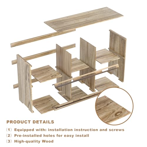 Nesting Boxes for Chickens Coop, Wooden Hens Nesting Eggs Laying Box, Chicken Nesting Boxes Wall-Mounted 6 Compartment WISDOMRAINBOW