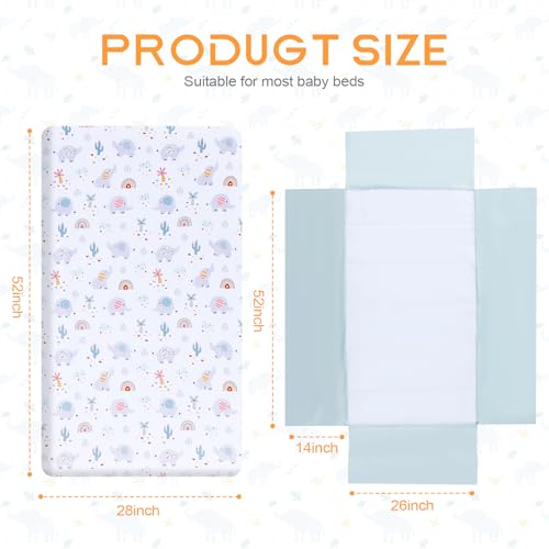 Haleeone 3 Piece Baby Crib Bedding Set – Includes Soft Crib Fitted Sheet, Comforter and Skirt, Crib Nursery Bed Set Decor for Baby Boy and Girl - Elephant Haleeone