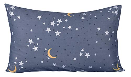 Scientific Sleep Moon & Stars Boys Girls 100% Cotton 3 Pcs Twin Bed Sheet Set Kids Toddler Teen, Flat Sheet & Fitted Sheet & Pillowcase Kids Bedding Set Scientific Sleep