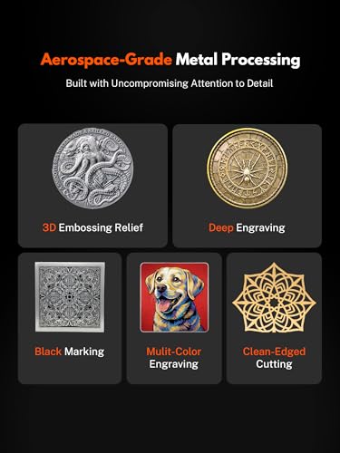 EM-Smart Dual 2, 30W MOPA + 20W Diode Laser Engraver, 100+ Color Metal Engraving, 15000mm/s Fast Laser Engraver and Cutting Machine for Jewelry, Metal, Wood, Leather, Acrylic, Glass, and More EM-Smart