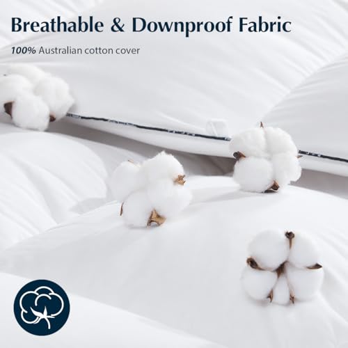Pacific Coast Premium Goose Down Fiber Comforter Twin Size, 420TC 100% Australian Cotton Shell, All-Season Comforter with Hidden Baffle Box & Double-Stitched Piping (68"x90") Pacific Coast