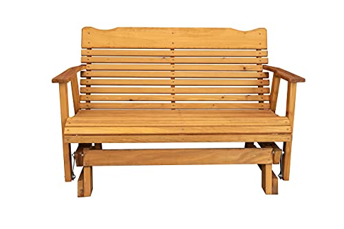 Kilmer Creek Rustic Finished 4' Cedar Porch Glider, Amish Crafted Kilmer Creek