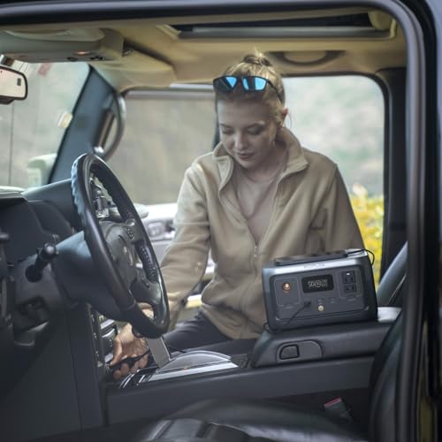 EF ECOFLOW Portable Power Station RIVER 2, 256Wh LiFePO4 Battery/ 1 Hour Fast Charging, 2 Up to 600W AC Outlets, Solar Generator (Solar Panel Optional) for Outdoor Camping/RVs/Home Use EF ECOFLOW