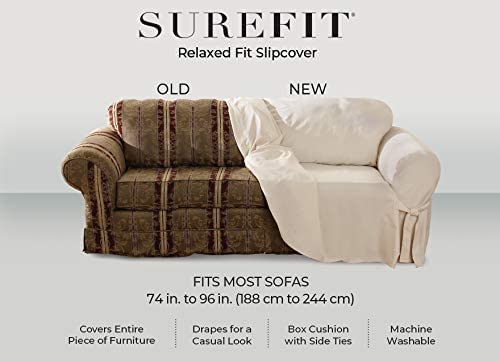 SureFit Essential Twill Parent Listing (Wing Chair, White) SureFit