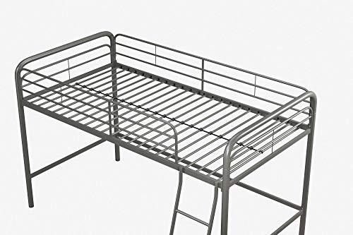 DHP Silver Junior Loft Bed Frame with Ladder - Twin Size DHP