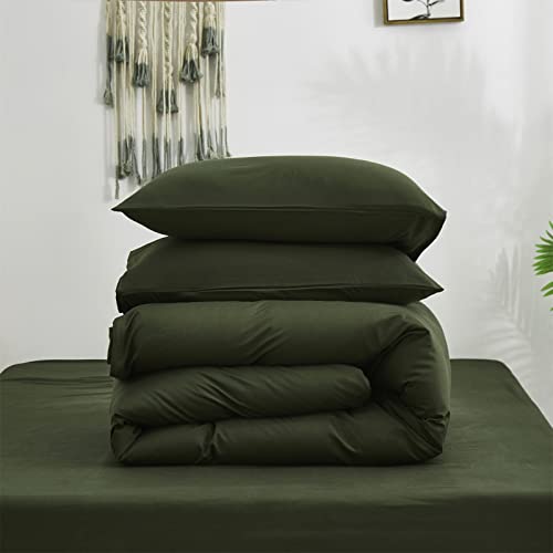 Luxlovery Army Green Comforter Set King Green Bedding Comforter Olive Blanket Quilts Minimalist Army Bedding Set Soft Breathable Blanket Quilts Comforter for King Bed Luxlovery